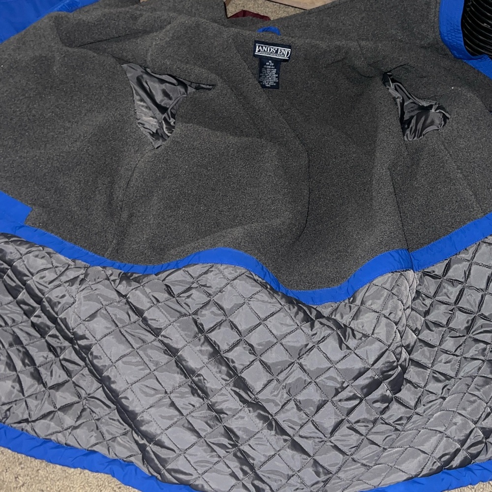 Lands' End Mens Squall Parka Waterproof Fleece Lined Polartec Jacket Blue XXL - Picture 8 of 8